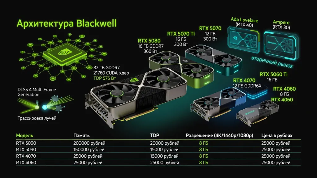 Видеокарты NVIDIA: какие модели актуальны в 2026 году